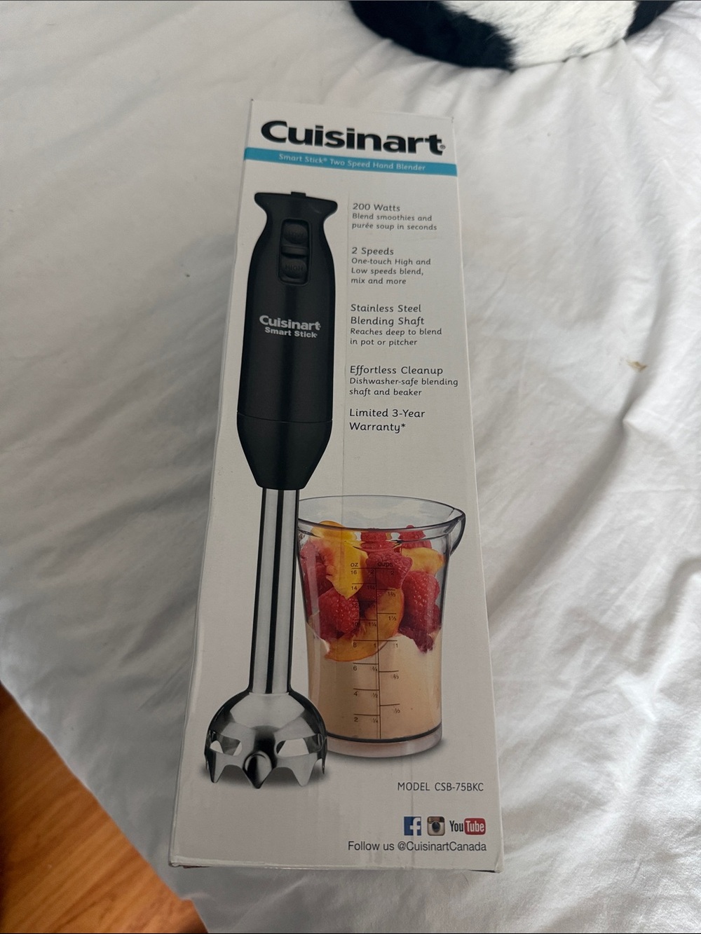BNIB Cuisinart Black and Silver Hand Blender Stick
